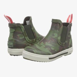 Joules Kids Camo Dino Wellies Rain Boots with Pull Tabs -